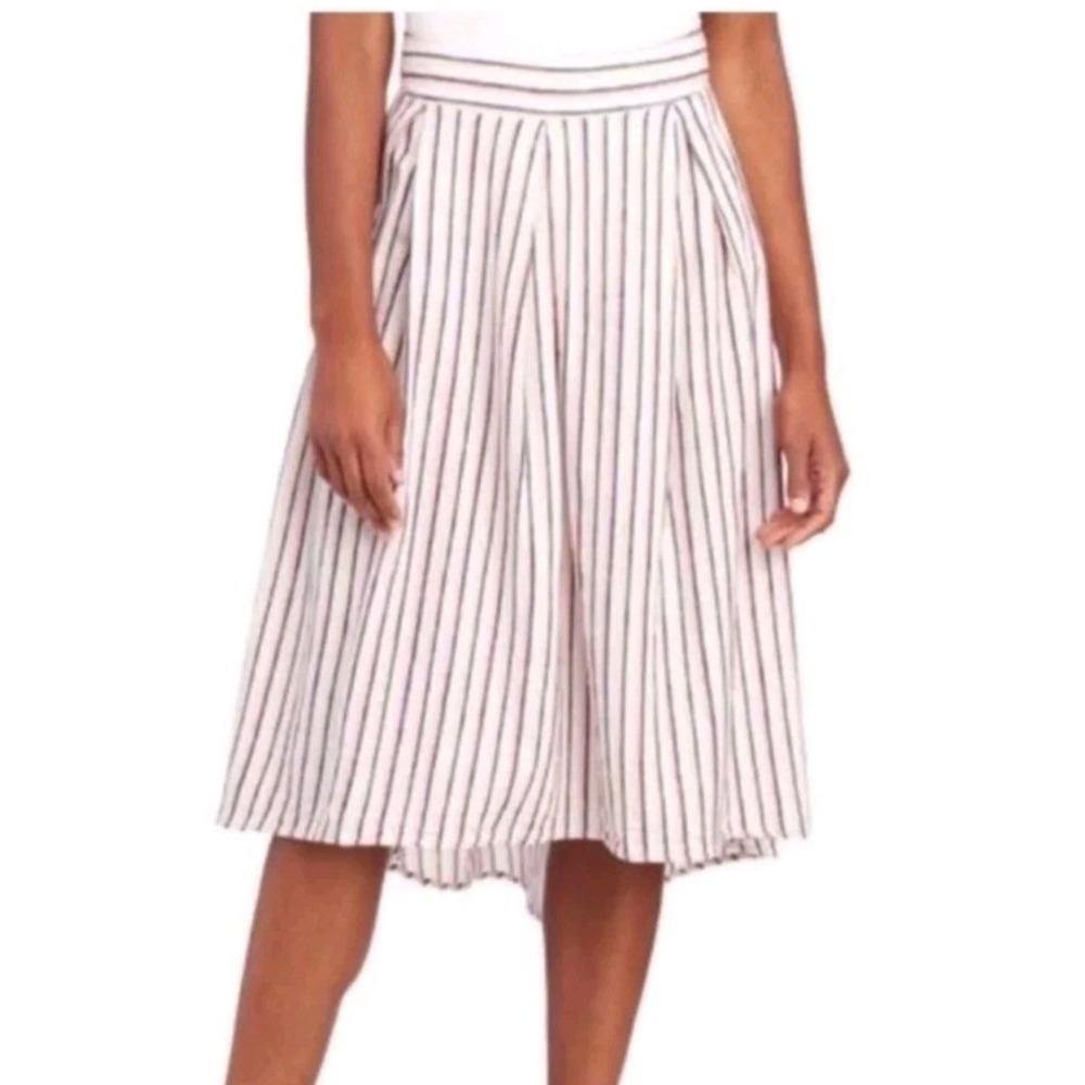 Max Studio Striped Skirt Midi Linen Blend Women's Size XXL
